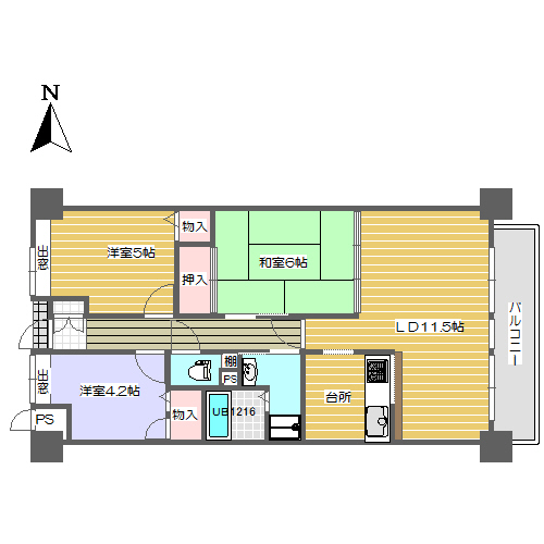 川端壱番館の間取り