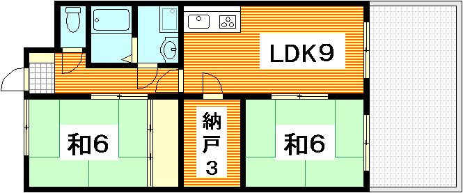 広島市西区古江西町のマンションの間取り