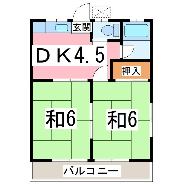 木更津市畑沢南のアパートの間取り