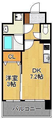 北九州市小倉北区片野新町のマンションの間取り