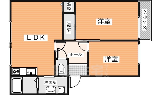 奈良市七条のアパートの間取り