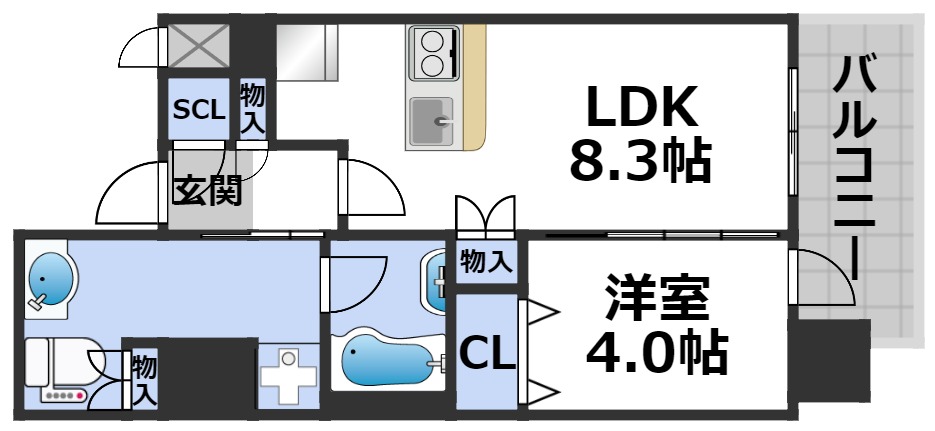 リンクハウスなんば大国の間取り