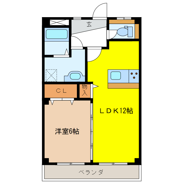 岐阜県各務原市鵜沼川崎町３（マンション）の賃貸物件の間取り