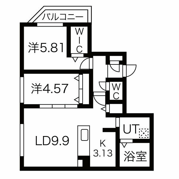 北海道札幌市中央区北十六条西１５（マンション）の賃貸物件の間取り