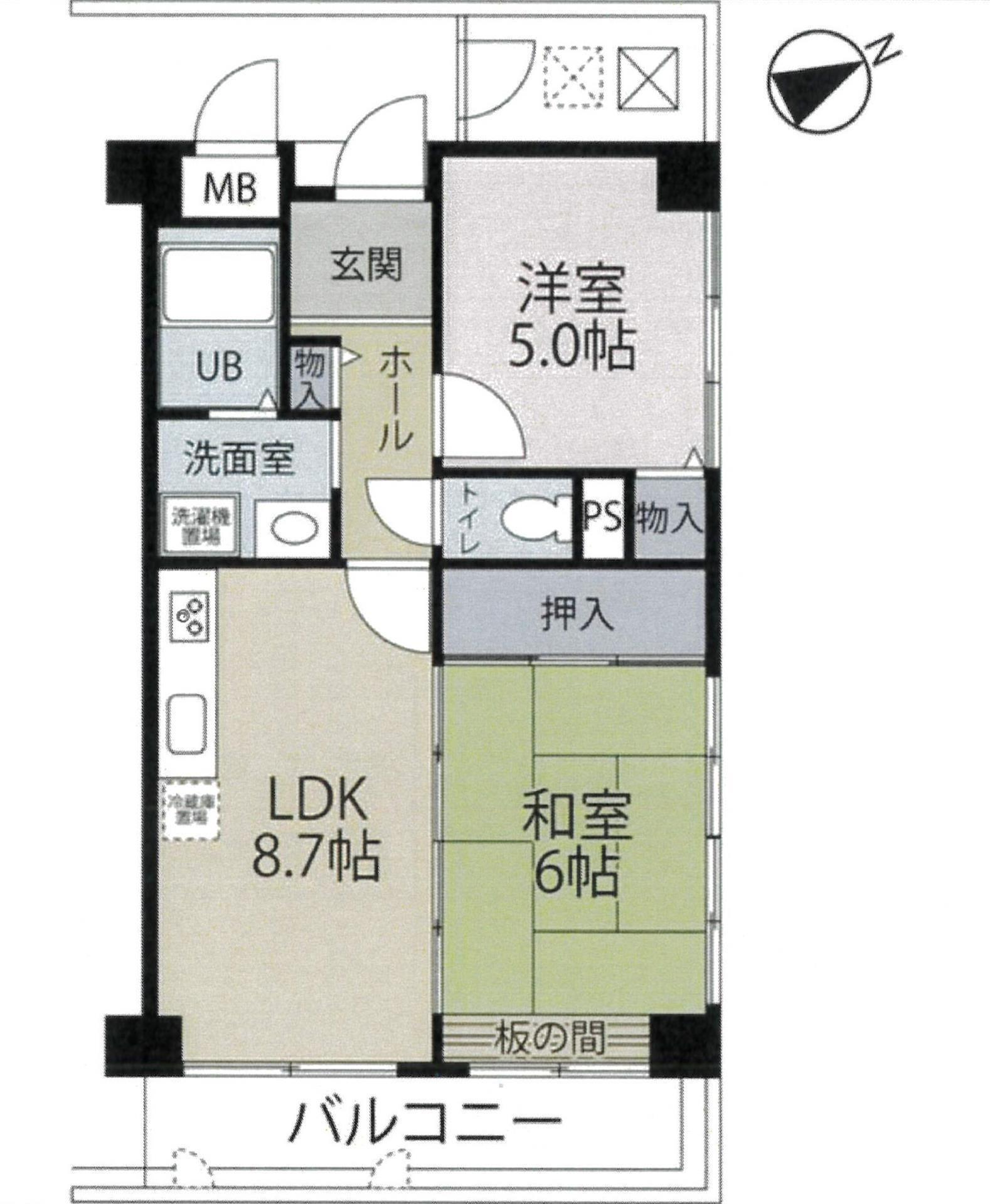 姫路市西二階町のマンションの間取り