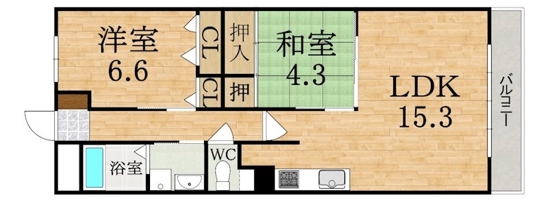 シャーメゾン　アサヒの間取り