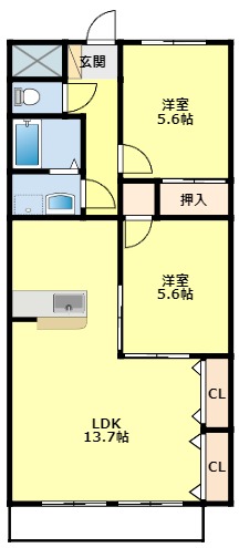 みよし市東山台のマンションの間取り