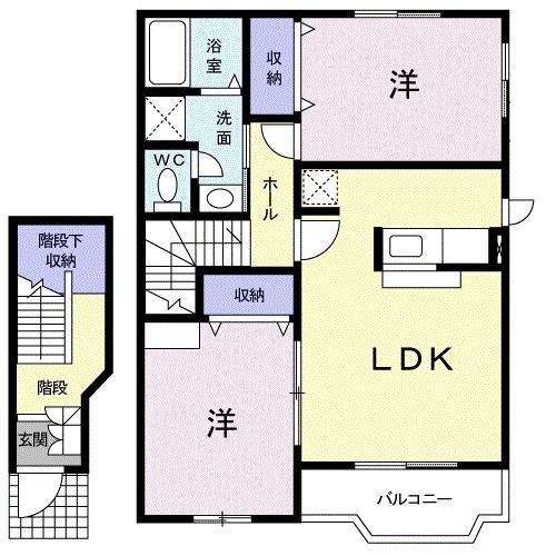 八戸市下長のアパートの間取り