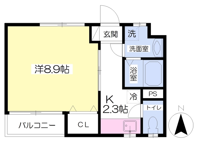 松山市衣山のマンションの間取り