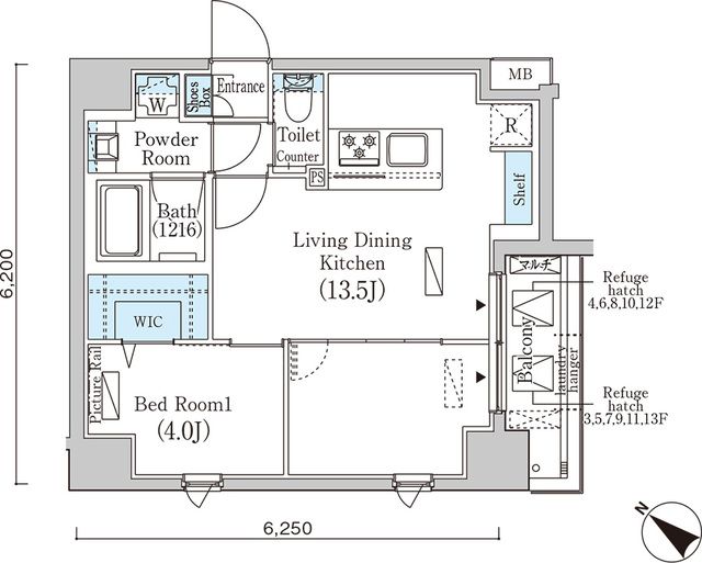 【北区赤羽のマンションの間取り】