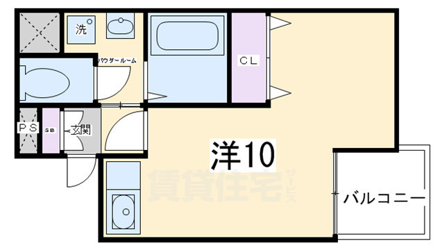 京都市右京区西京極豆田町のマンションの間取り