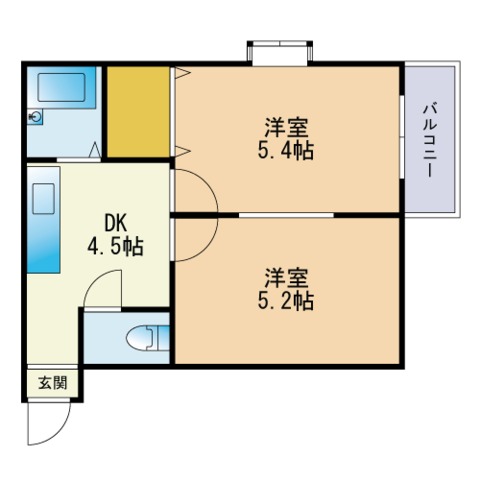 エリーナハイツ西新東2の間取り