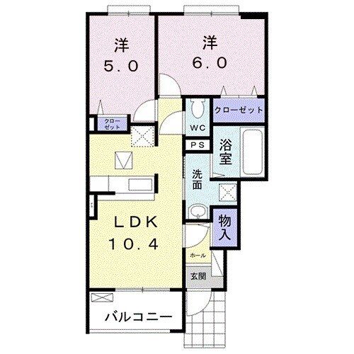 寝屋川市春日町のアパートの間取り