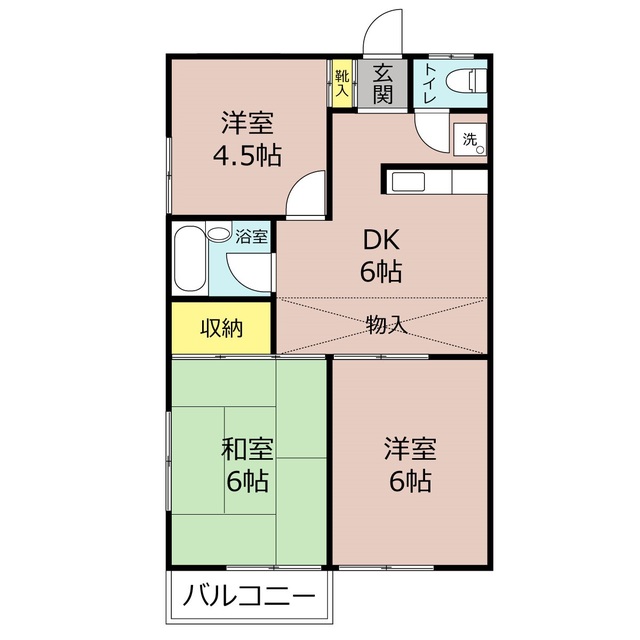 小田原市栢山のアパートの間取り