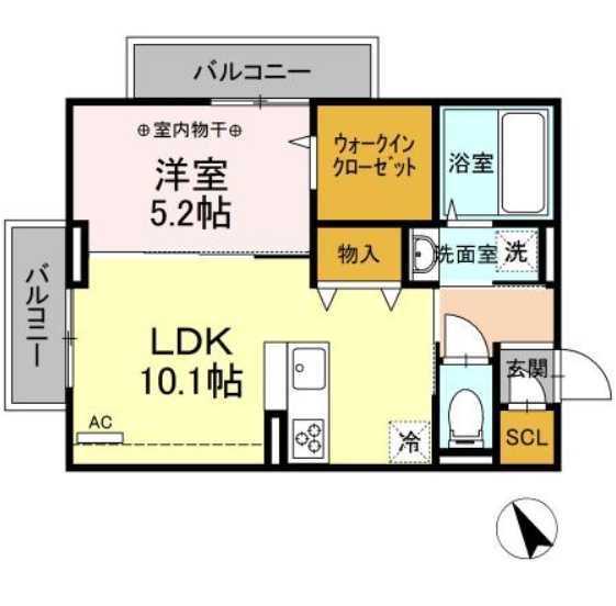 横浜市旭区中尾のアパートの間取り