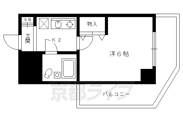 京都市上京区元北小路町のマンションの間取り