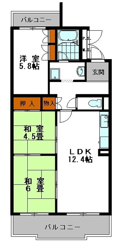 姫路市嵐山町のマンションの間取り