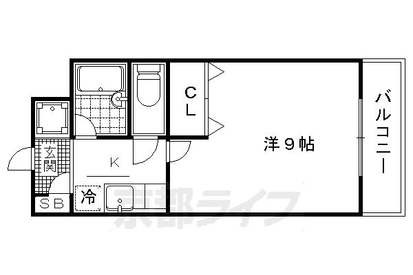 京都市北区紫野十二坊町のマンションの間取り