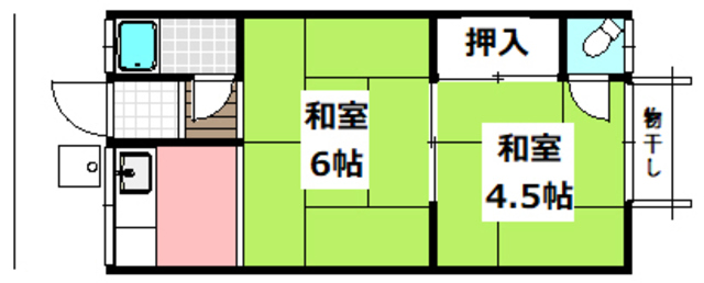 茨木市総持寺のアパートの間取り