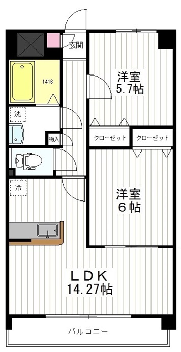 仙台市泉区実沢のマンションの間取り