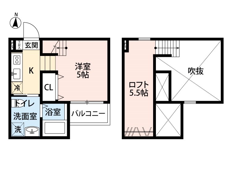 名古屋市昭和区永金町のアパートの間取り