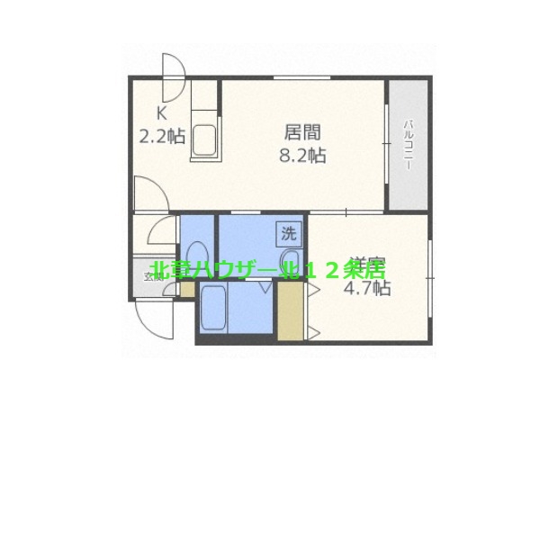 札幌市北区北十七条西のマンションの間取り