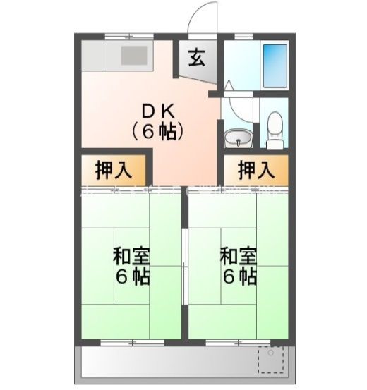 豊川市中条町のアパートの間取り