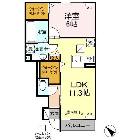 鈴鹿市南若松町のアパートの間取り