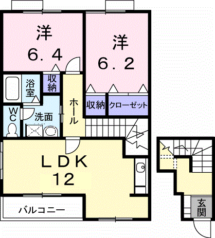 綾歌郡綾川町陶のアパートの間取り