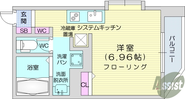 宮城県仙台市青葉区北山３（アパート）の賃貸物件の間取り