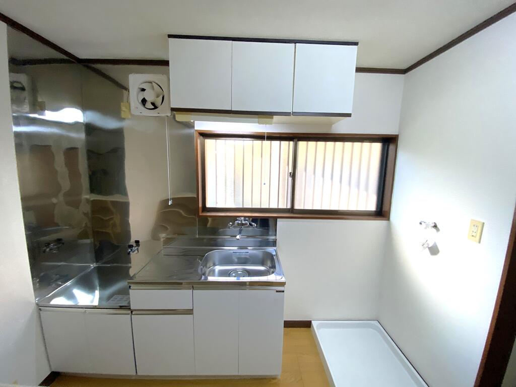 キッチン　室内洗濯機が側にあるから放置時間なし