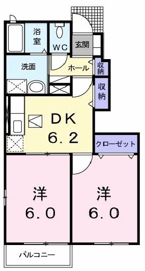 西条市飯岡のアパートの間取り