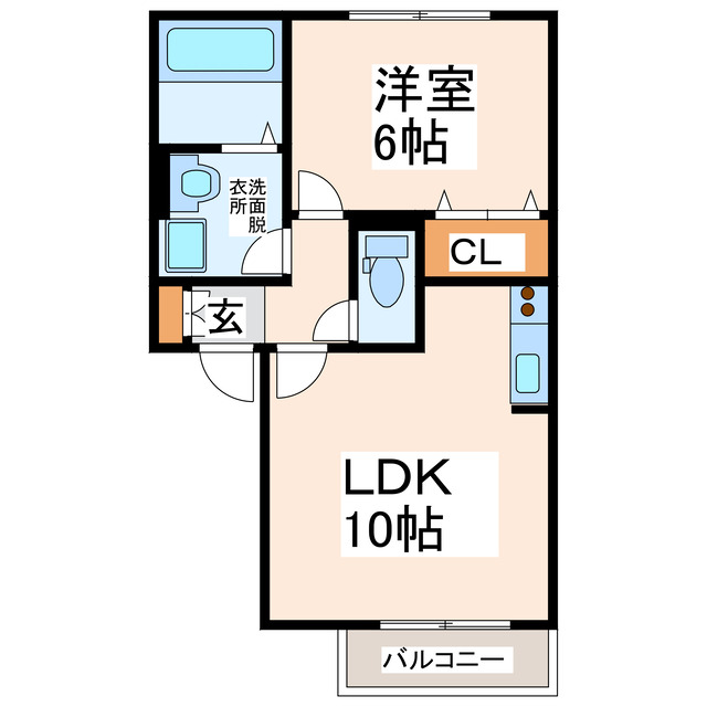 熊本市中央区国府のアパートの間取り