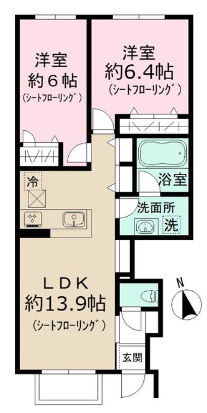 神奈川県川崎市麻生区金程２（アパート）の賃貸物件の間取り