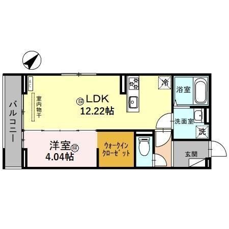 栗東市大橋のアパートの間取り