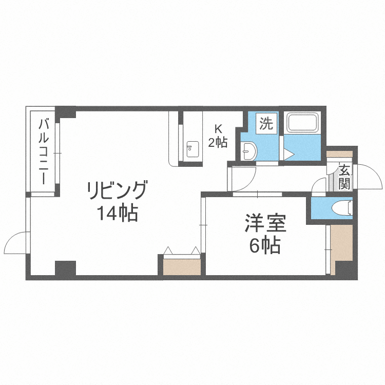 札幌市豊平区豊平七条のマンションの間取り