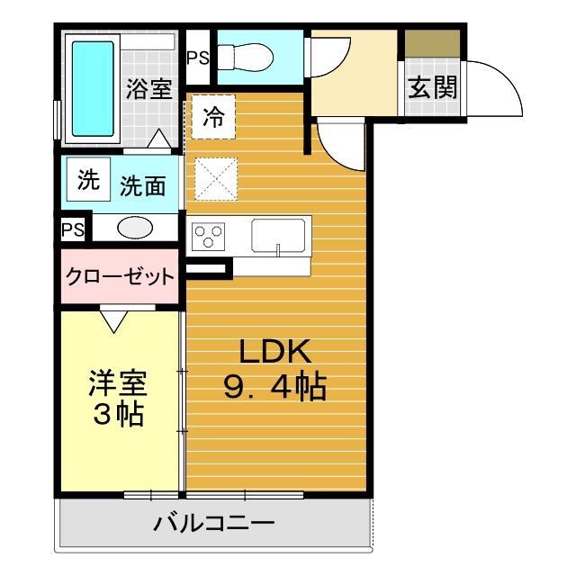 下関市新地町のアパートの間取り