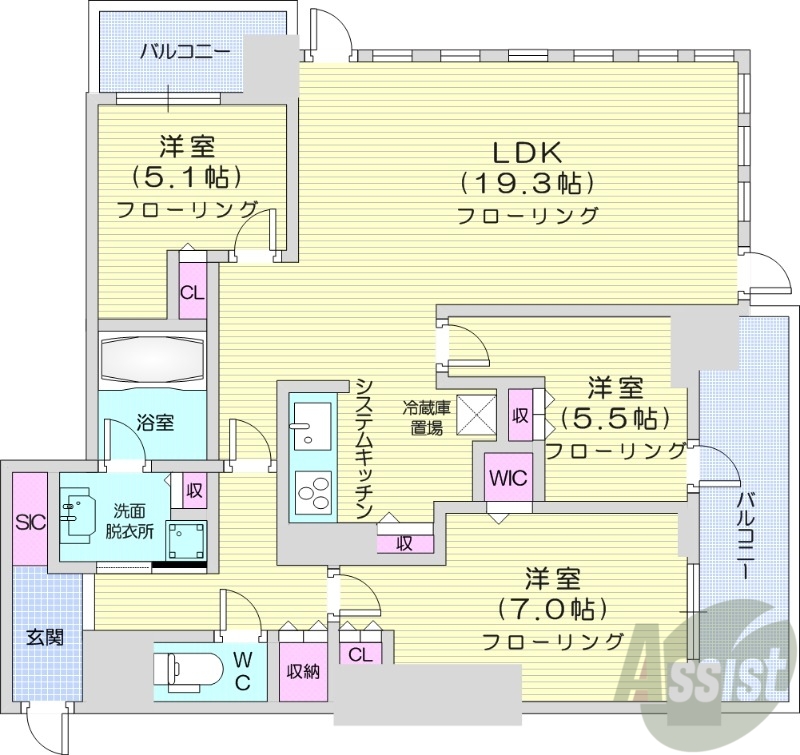 【ONE札幌ステーションタワーの間取り】