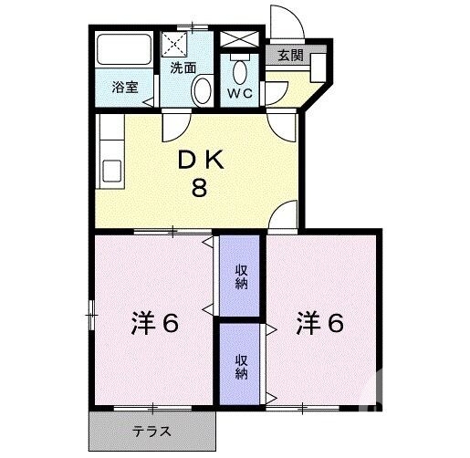 大阪狭山市池尻北のアパートの間取り