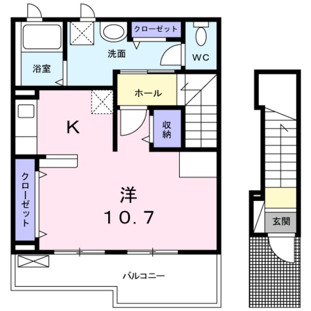 泉大津市宮町のアパートの間取り