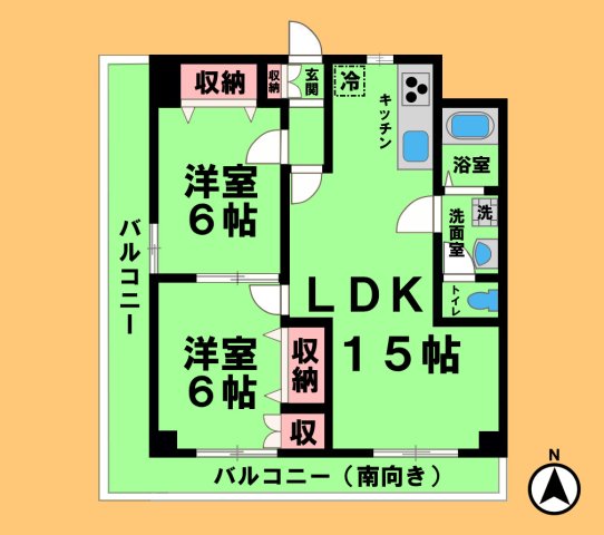 名古屋市北区鳩岡のマンションの間取り