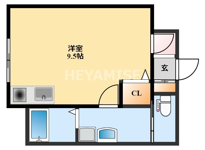 長崎市岡町のアパートの間取り