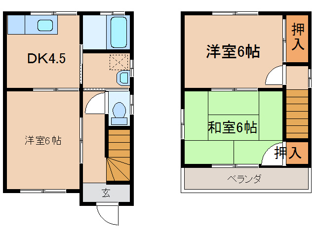 都城市郡元のアパートの間取り