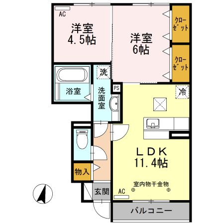 フロンテ　アサヒの間取り