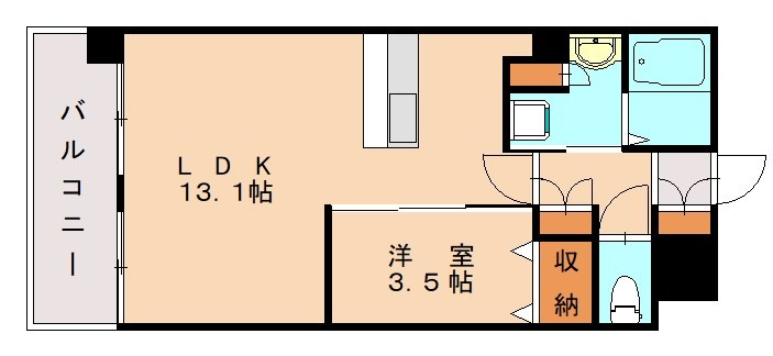 【大野城市下大利のマンションの間取り】