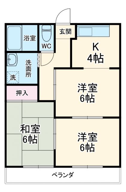 可児市今渡のアパートの間取り