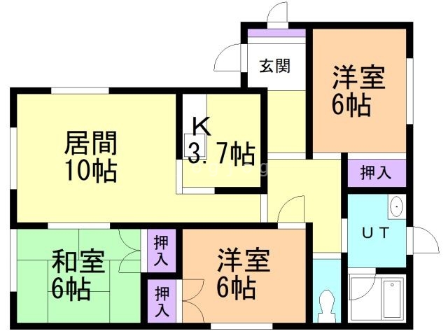 札幌市手稲区稲穂三条のアパートの間取り