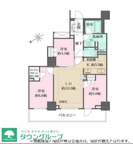 港区三田のマンションの間取り