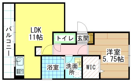 北九州市小倉南区長尾のアパートの間取り