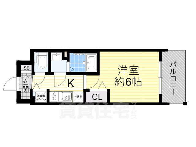 大阪市西区北堀江のマンションの間取り